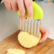 Image of NEW Potato Chip Crinkle Cutter Stainless Steel Salad Vegetable Wavy Cutter Gift