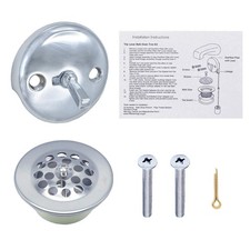 Trip Lever Bathtub Drain and Overflow Faceplate Trim Kit with Screws (Chrome)