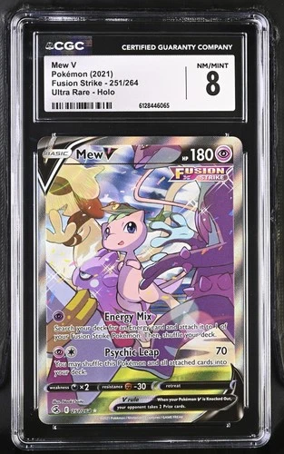 CGC 8 Mew V 251/264 Alternate Art Fusion Strike Pokémon Card
