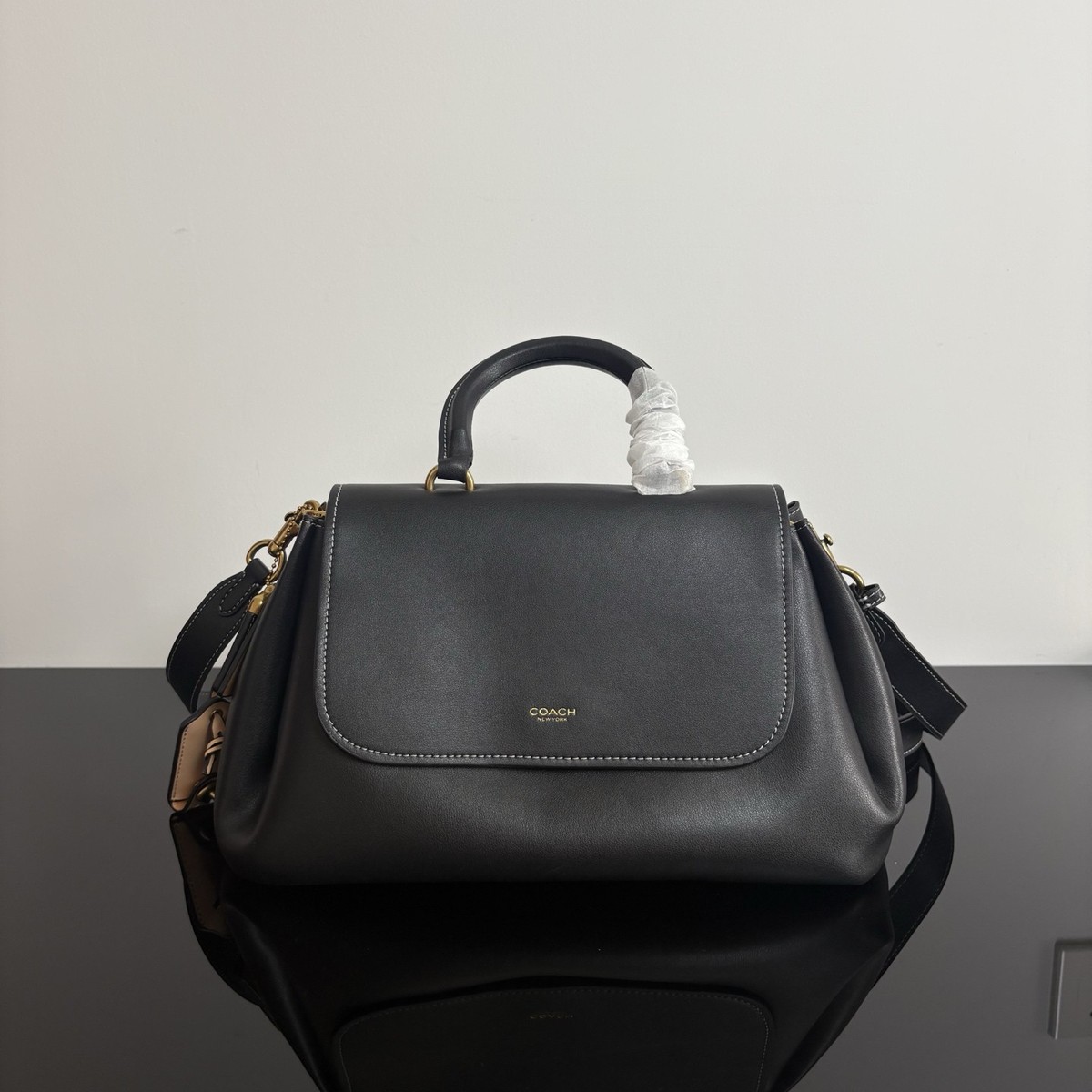 COACH Slouchy Rogue Top Handle Bag CCC39 Black Leather NWT #ZJ | eBay