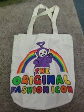 2025 New Release Teletubbies Large Canvas Tote Bag Purple Tinky Winky 13  x13  x4  