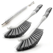 3 Pack Scrub Brush Set, Hard Bristle Brushes for Cleaning Bathroom, Sink, Cor...