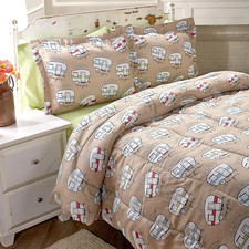 Happy Camper Comforter Set - Cute Bedding for Outdoor Lovers, Kids, Teens - Twin