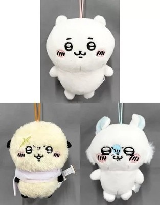 Chikawa & Friends Mascot Set of 3 Rubber Charms, Raccoon & Flying Squirrel