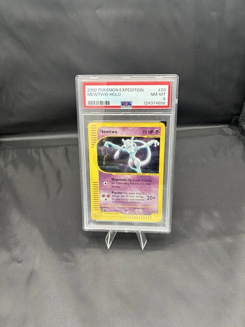 2002 POKEMON EXPEDITION #20 MEWTWO-HOLO PSA 8