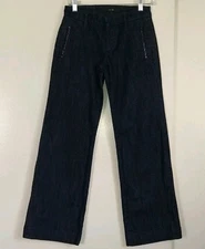 Joe's Dark Blue Wash Wide Leg Jeans Low-Rise Zip Hook Size W26
