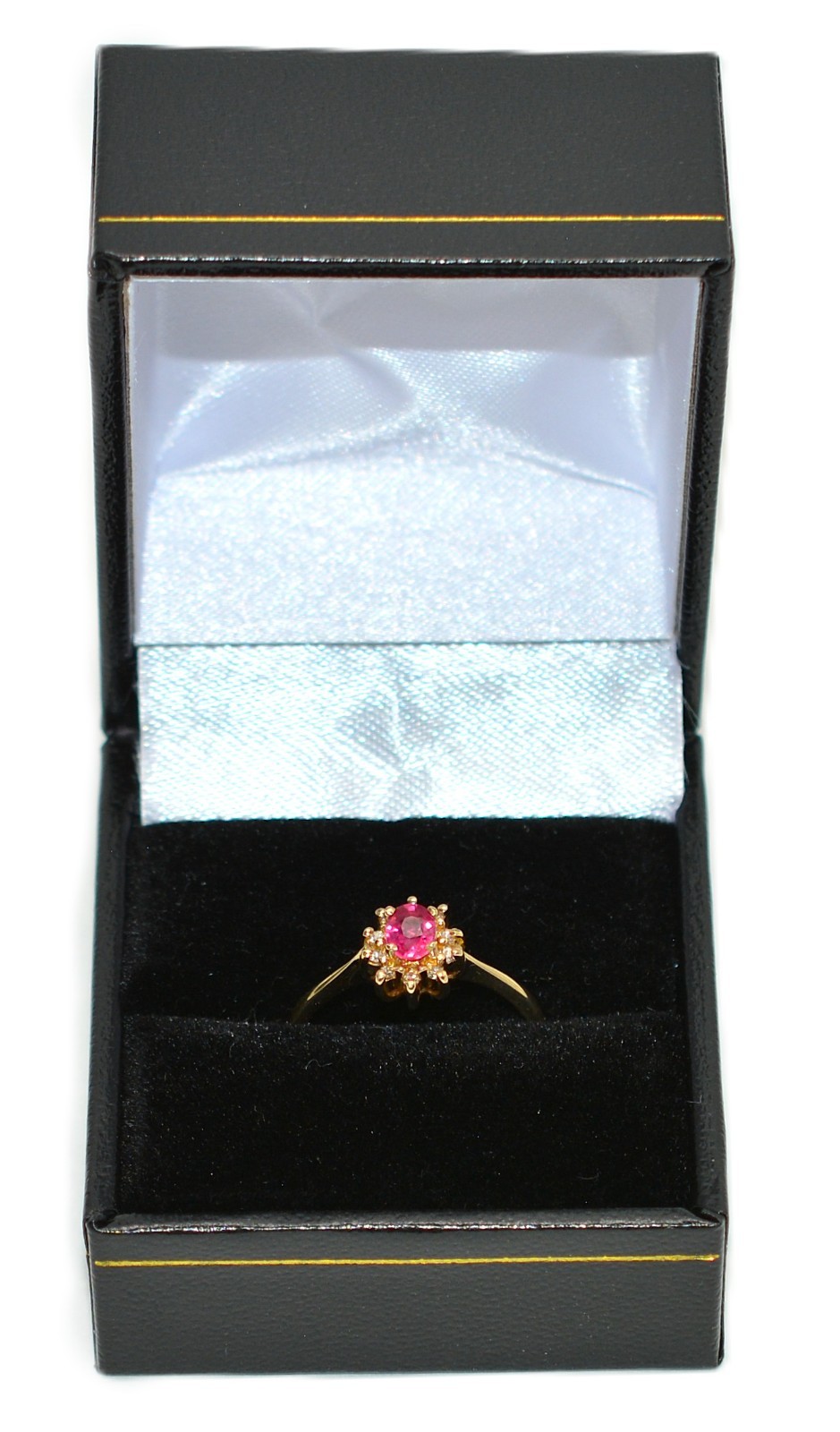 Natural Ruby & Diamond Ring 14K Solid Gold .45tcw… - image 15