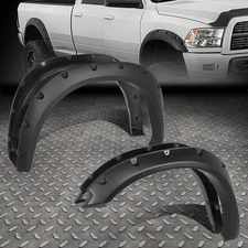 [4PCS] FOR 09-18 DODGE RAM 1500 FLEETSIDE POCKET RIVET STYLE WHEEL FENDER FLARES