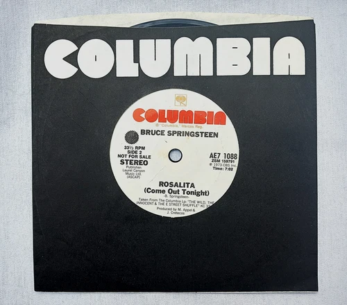 BRUCE SPRINGSTEEN Rosalita/Spirit In The Night/Grown Up White Promo 7" Record M+