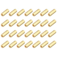 M3x12mm Brass Hex Coupling Nuts(Gold Tone, Pack of 28)