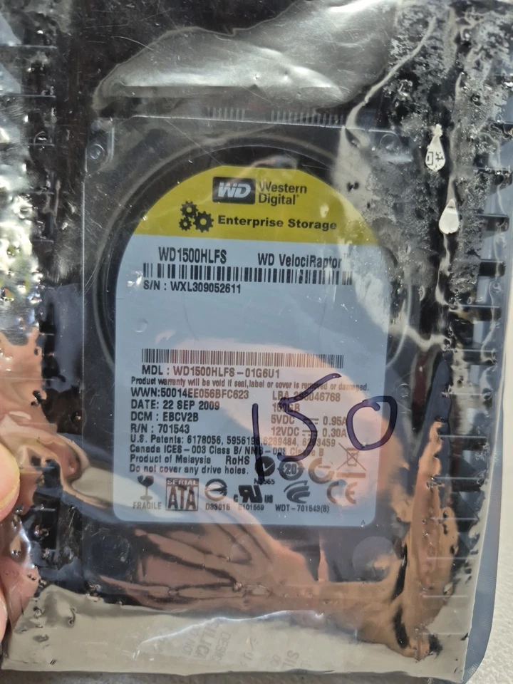 Western Digital WD1500HLFS-01G6U1 150GB VelociRaptor 2.5" SATA Enterprise - Image 2 of 3