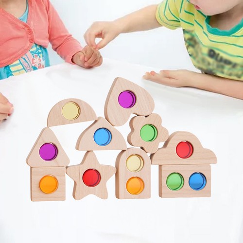 Wooden Building Blocks Set Construction Toys Birthday Gift Stacking Blocks - Picture 3 of 7