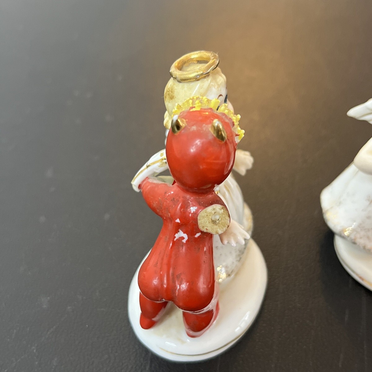 置物 angel Lefton China Angel Devil 2 piece set Red White Gold K1055 | eBay