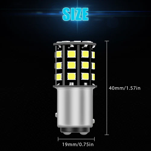 4x 1157 33-SMD LED Tail Brake Stop Reverse Parking Turn Signal Light Bulbs White - Picture 8 of 9