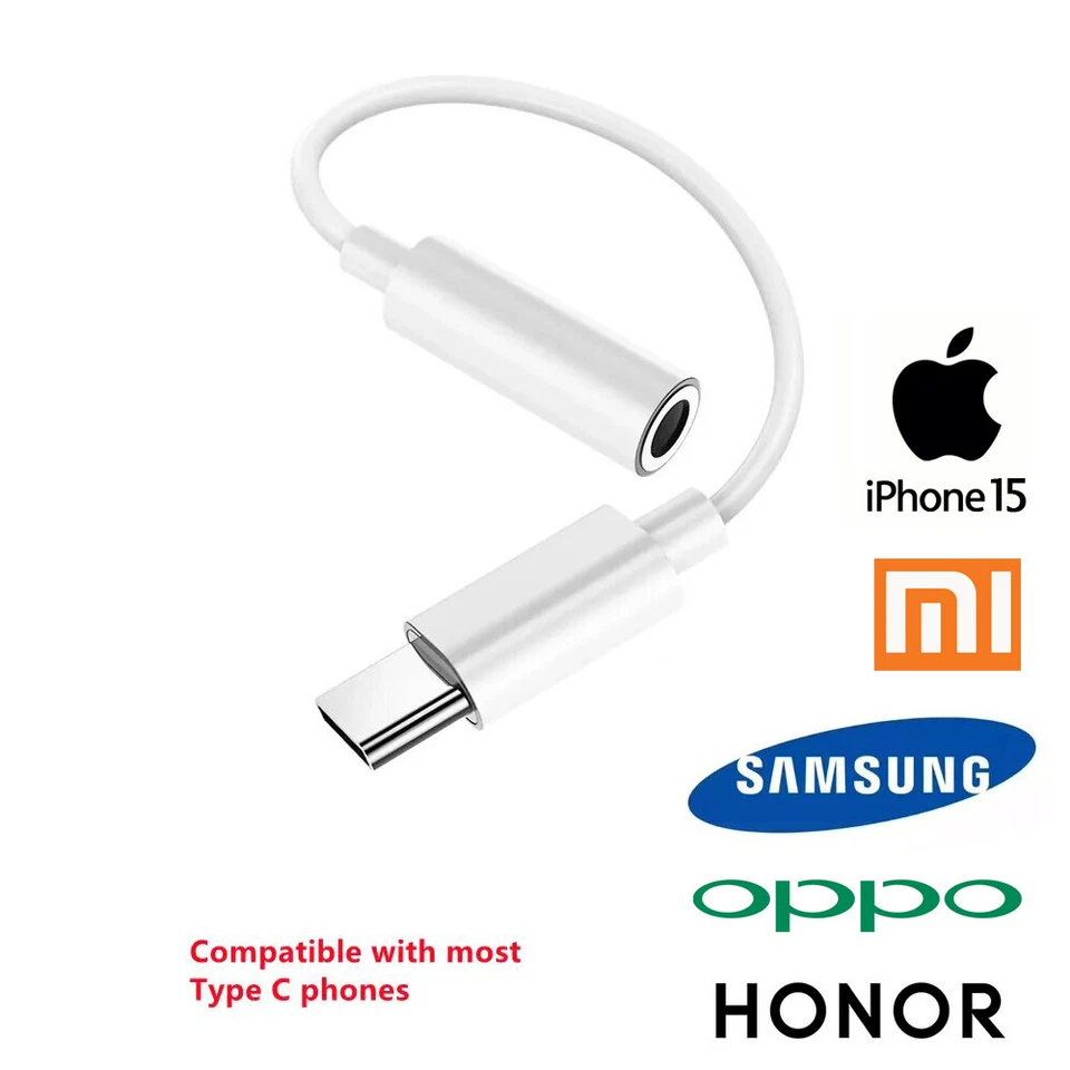 3PCS USB TYPE C TO 3.5mm Jack AUDIO Aux Headphone Adapter Cable Headset Earphone - Image 2 of 4