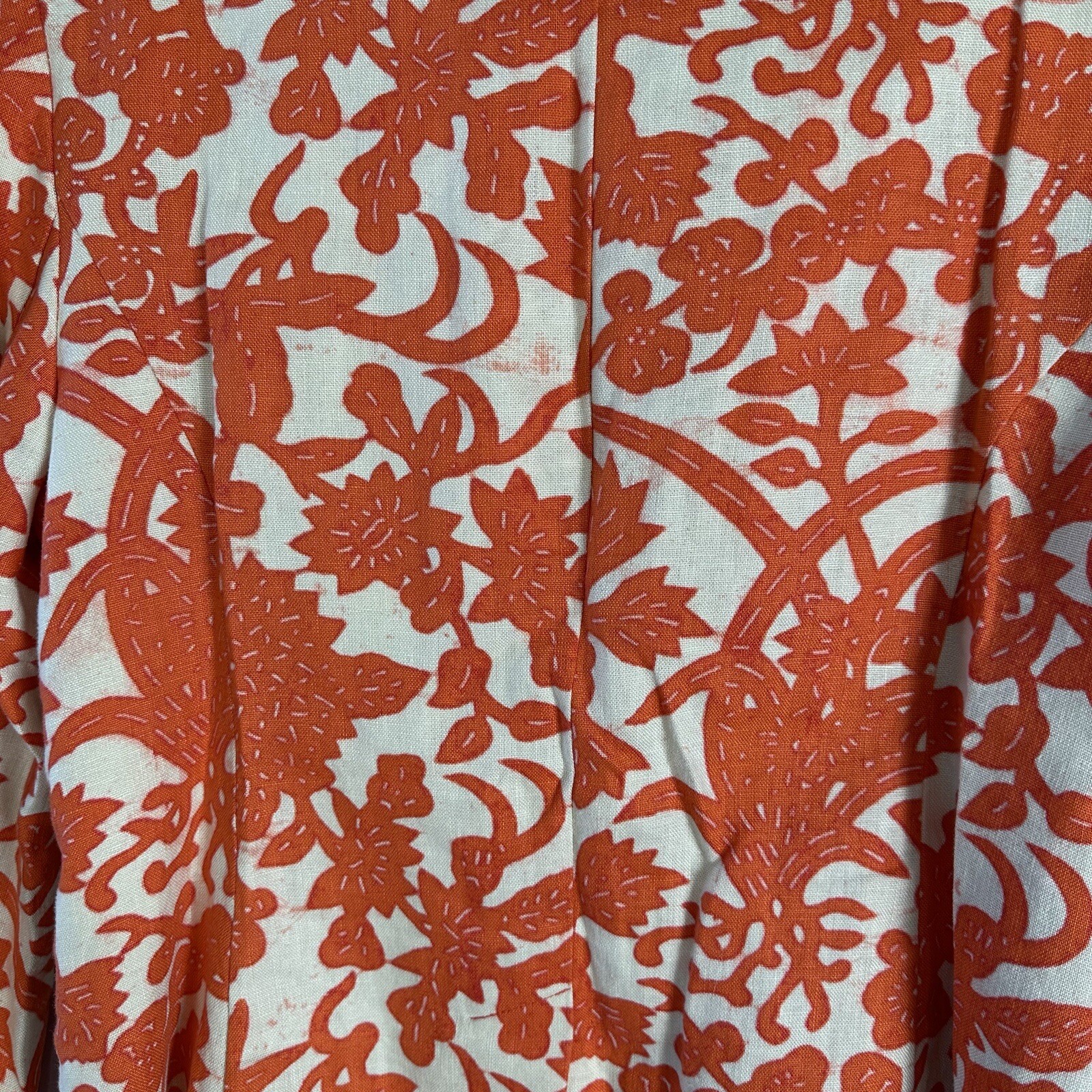Ann Taylor LOFT orange patterned lined linen long… - image 9