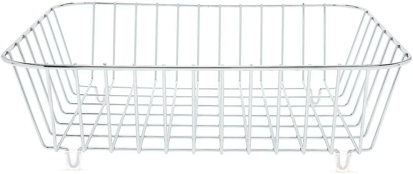 Kitchen Sink Basket Dish Drainer Chrome Simplywire eBay