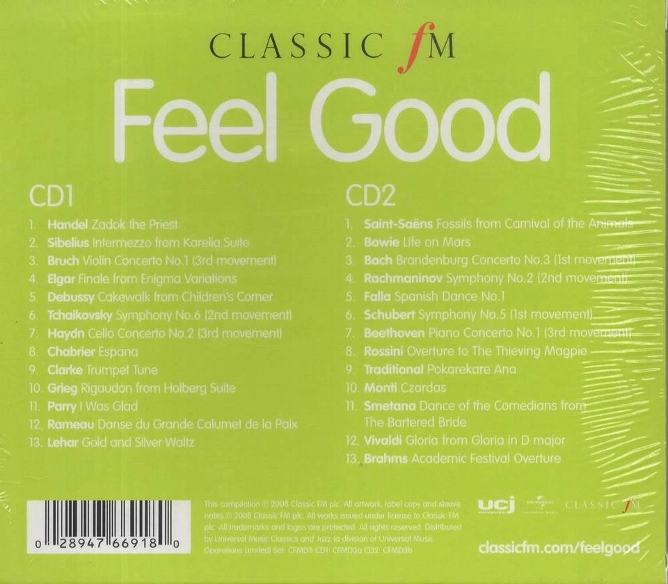 Classic fM Feel Good 2 CD NEU Handel Sibelius Debussy Tchaikovsky Bach Schubert - Bild 2 von 2