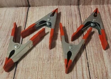TOPZEA 4 Piece STEEL SPRING CLAMP Set, 1 1/3" RED Handle.  "NEW" 