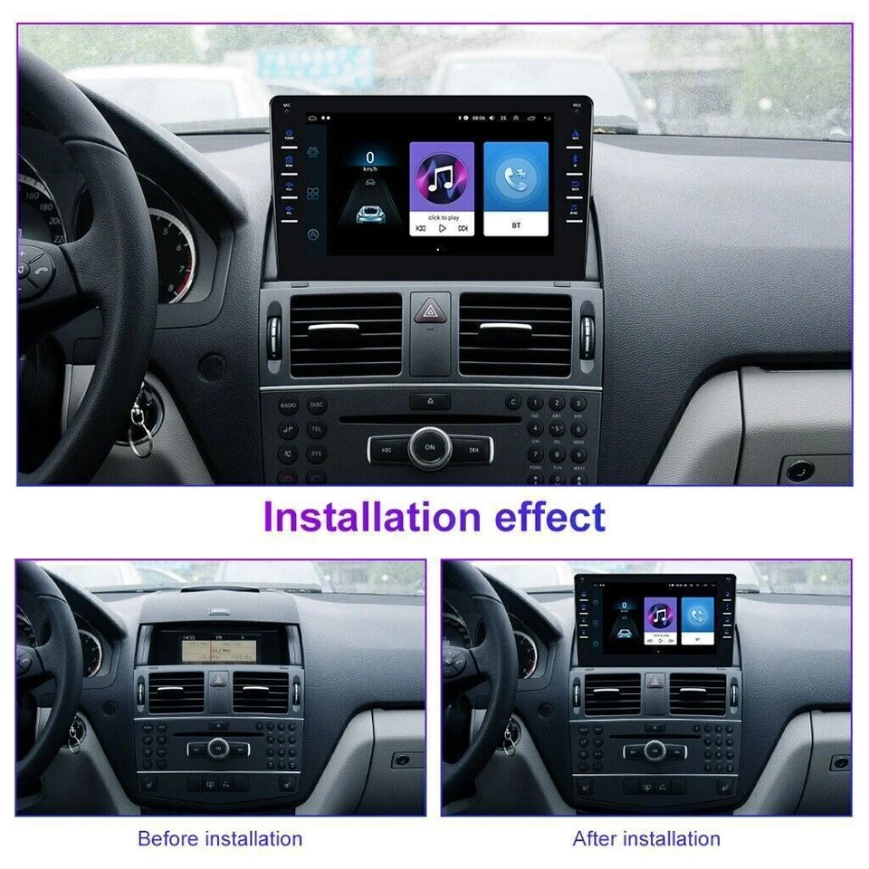 8" Wireless Carplay Radio For Mercedes Benz C200 C230 C300 06-11 Android GPS 32G Foto 2 de 4