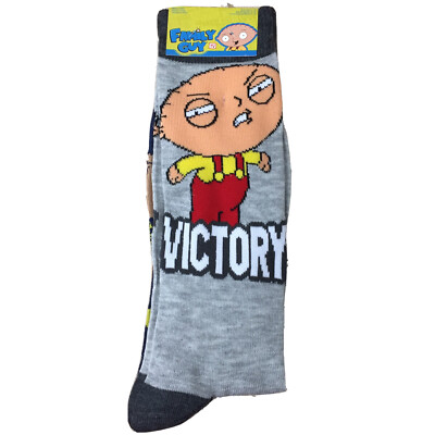 HYP Family Guy Stewie 2 Pair Pack Men s Novelty Crew Socks Size 10-13 New AR266