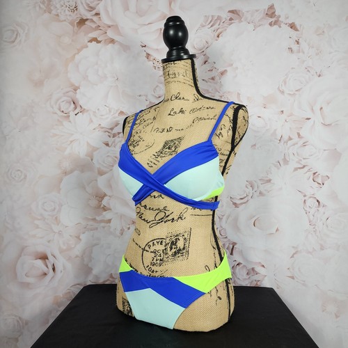 Xhilaration Push-up-Bikini-Set grün und blau Colorblock passendes Bikini - Bild 3 von 21