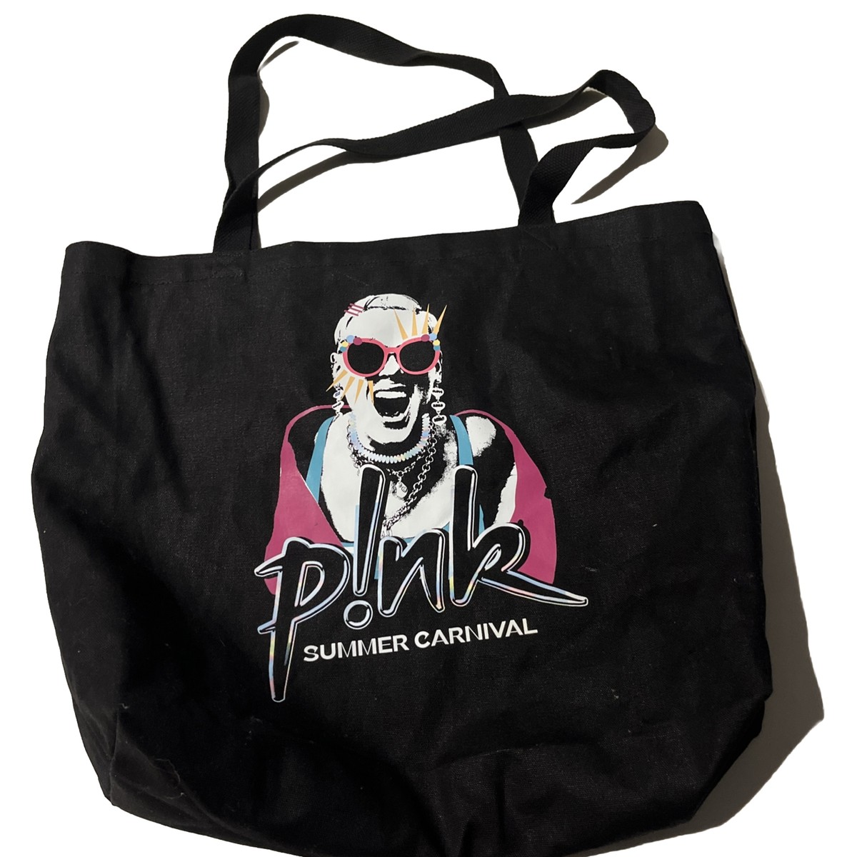 P!NK PINK Alecia Moore Tote Bag 2023 Tour Black Graphic 18