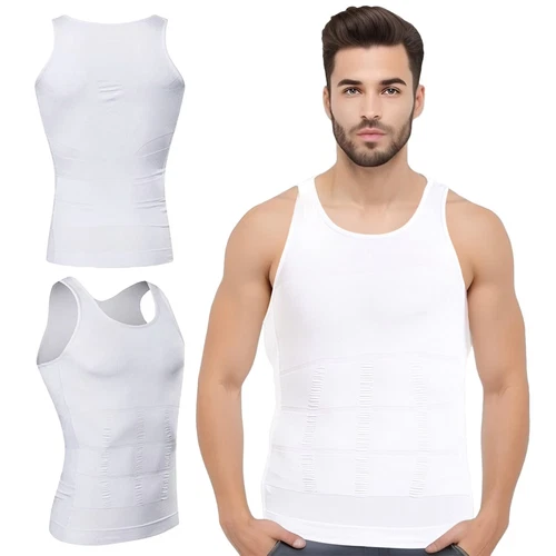 Men's Slimming Compression Vest Sleeveless Belly Tummy Control for Slimmer Look