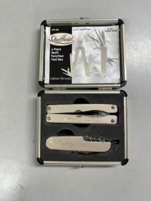 SHEFFIELD 2PC MULTI FUNCTION TOOL BOX 14-IN 1 MULTI TOOL & 14-IN-1POCKET KNIFE