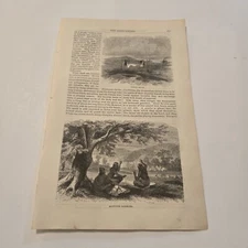 Mapuches Gambling Chile c. 1855 Engraving (371)