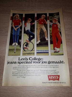 Levi S College Jeans Werbeanzeige Original Werbung 1980 Niederlande Selten Ebay