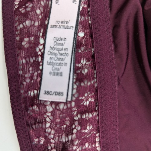 Victorias Secret BH ohne Bügel bordeauxrot geformt Cup breit Spitzenband Gr. 38C - Bild 8 von 10