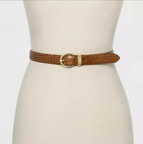 NWT A NEW DAY™ Women's Croco Bombe Belt - Cognac- Size XL - Afbeelding 1 van 6