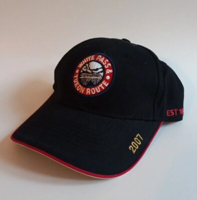 White Pass & Yukon Route 2007 Baseball Cap Hat Mens OS Black Red Skagway Alaska