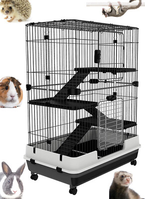 4-Floor XLarge Habitat On Wheel For Guinea Pig Chinchilla Ferret Hedgehog Rabbit