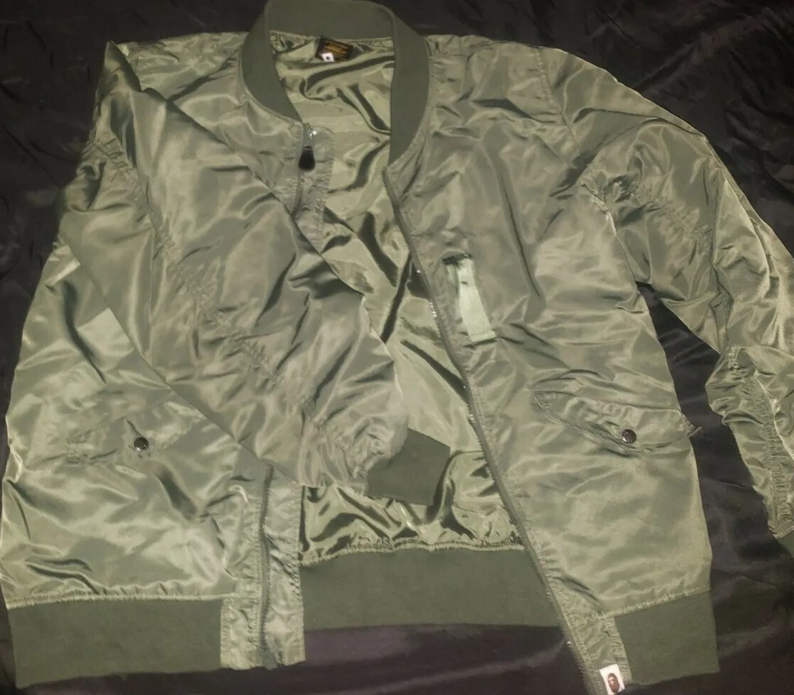 Bape/A Bathing Ape New Years 2021 Olive Green Bomber Jacket XXL | eBay