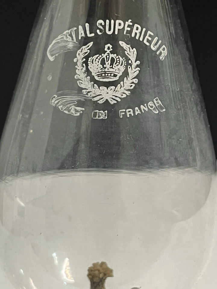 Ancienne Petite Lampe À Pétrole En Cuivre Martelé Verre Cristal Supérieur - Photo 4/4