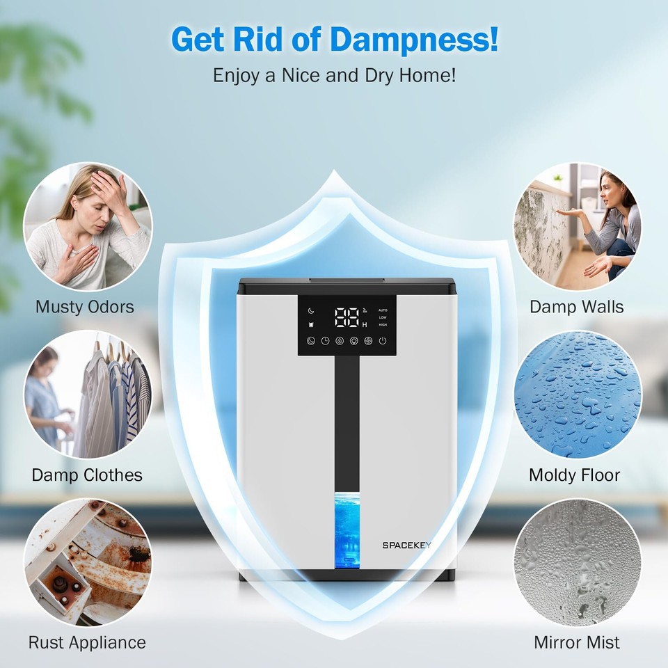 Dehumidifier,106 OZ / 850 Sq. Ft Dehumidifiers for Home Basement