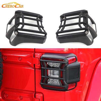 Black Tail Light Covers Rear Lamp Cover Trim For Jeep Wrangler JL 18+ LED Light