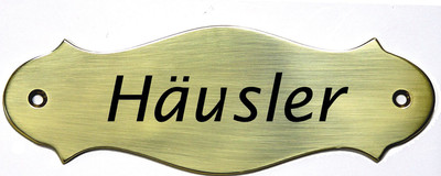 Türschild rechteckig mit Innen / Aussen 13cm x 4,7cm Gravur personalisiert