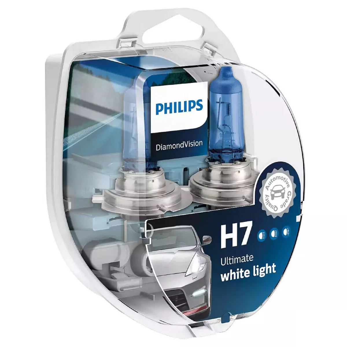 Philips Diamond White 5000K H7 55W Two Bulbs Head Light High Beam