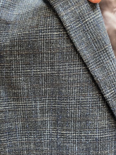 Men’s Jack Victor Woven Blazer 44R Bamboo/ Wool Tweed Blue Grey Single Breasted - Picture 18 of 19