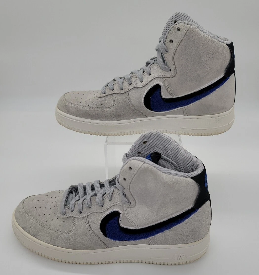 Nike Air Force 1 High LV8 Chenille Swoosh Wolf Grey 806403-015 Shoes Mens  Sz 10