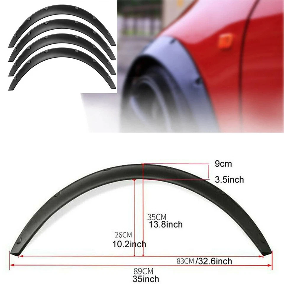 4* 3.5" Fender Flares Extra Wide Kits Wheel Arches Black For Mazda B1600 B2200 - Image 3 of 4