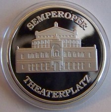 Semperoper / Opernhaus in Dresden, Sachsen / Medaille / Silber / Münze - PP