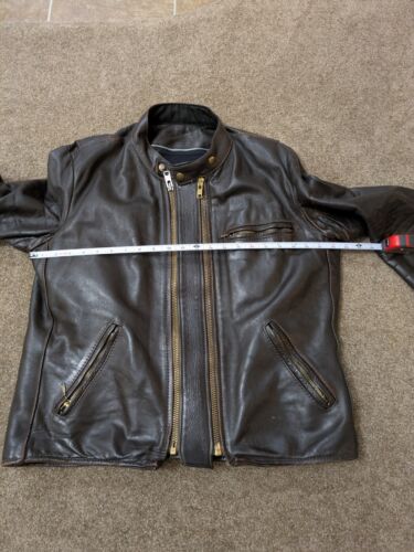 Vanson Leathers Jacket Size 42 Early Cafe Racer Brown Zip R Strip Winter Liner - Picture 12 of 20