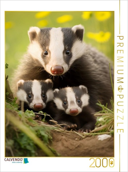 "Calvendo Puzzle A Motif From The Calendar \"Charming Badgers\" | 2000 Pieces, Fini"-image