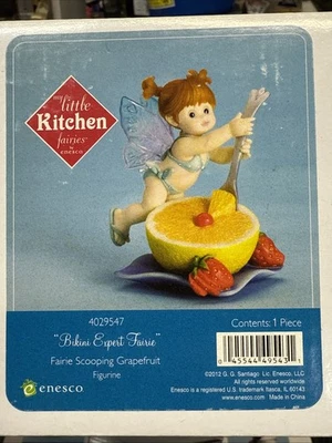ENESCO My Little Kitchen Fairies Bikini Expert Fairie Figurine With Box 2012 Grapefruit