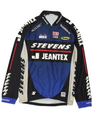 J JEANTEX Mens Graphic Pullover Tracksuit Top Small Blue Colourblock RD10