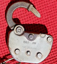 Baltimore & Ohio Railroad Padlock ADLAKE B&O Railway Train Steel Lock & Chain